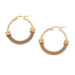 18K Gold Plated Mesh Hoop Earrings | Waterproof & Tarnish Resistant